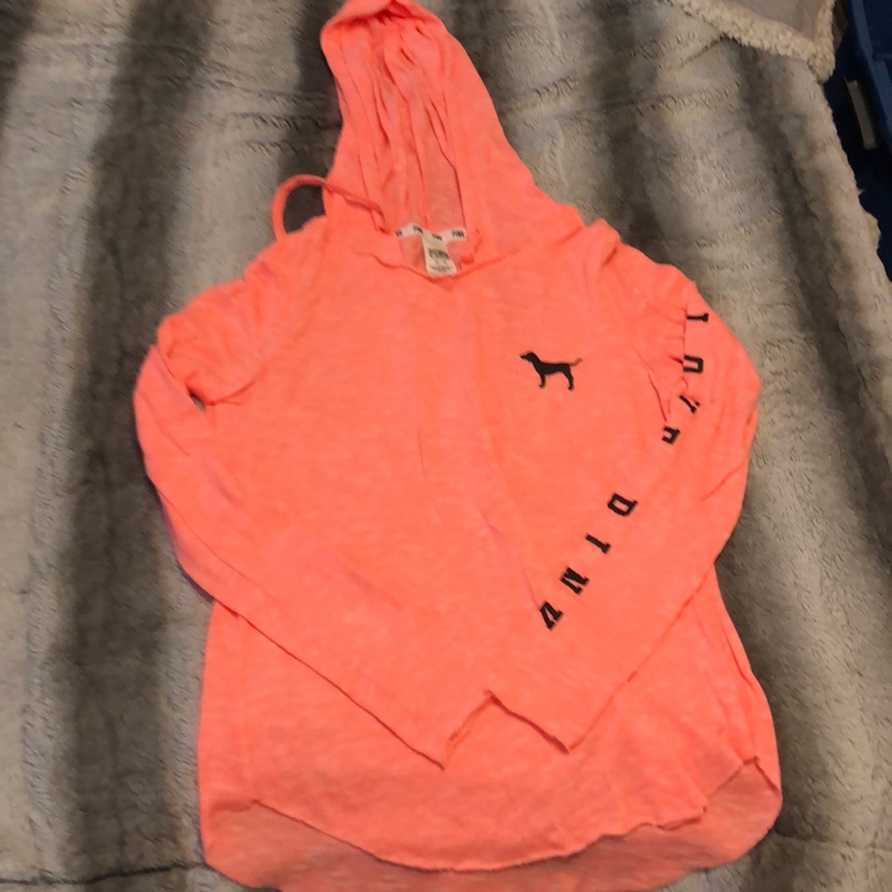 Pink Neon Orange Lightweight Hoodie